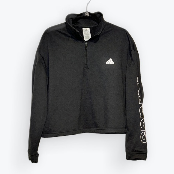 adidas Tops - Adidas Black Cropped Pullover Sweatshirt Top
